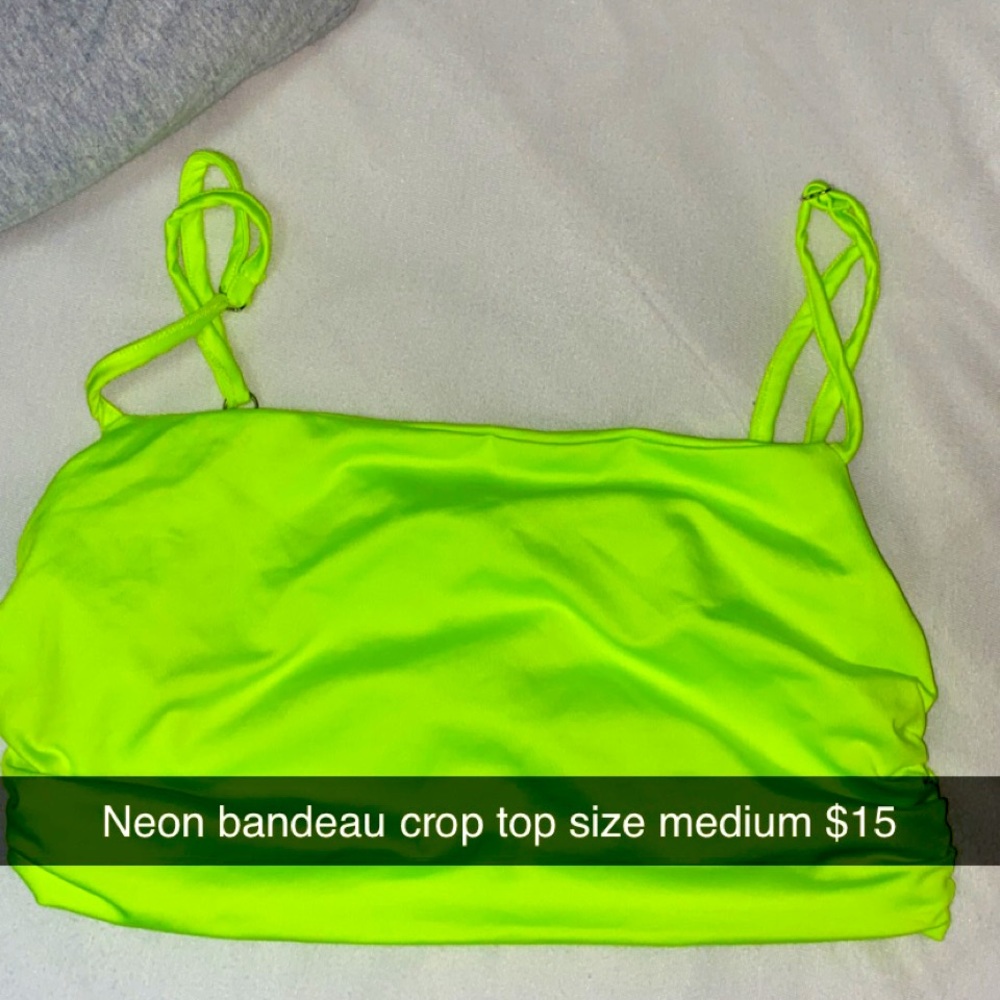 Neon bandeau crop top